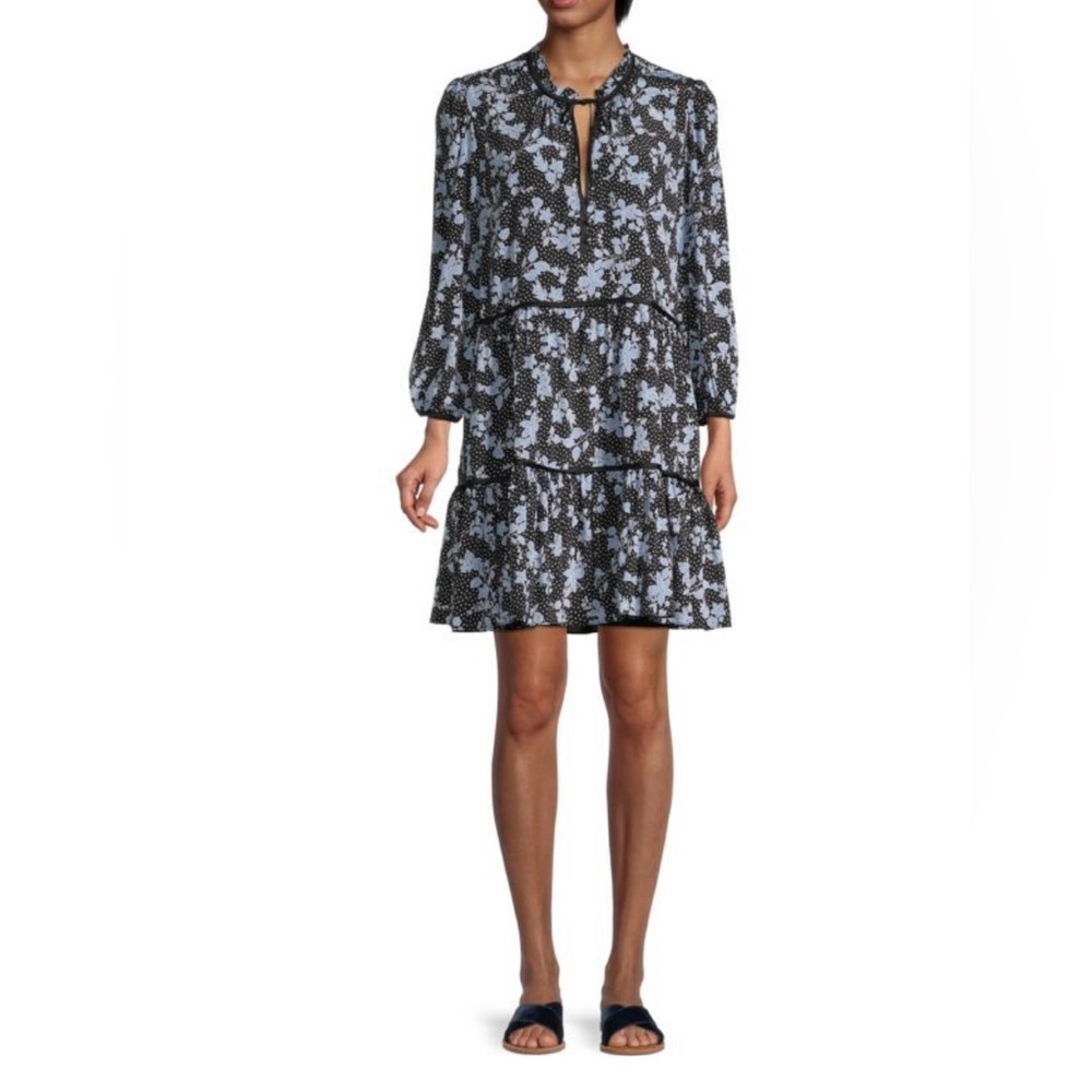 VERONICA BEARD Hawken Floral-Print Tiered Dress, size 0, NWOT